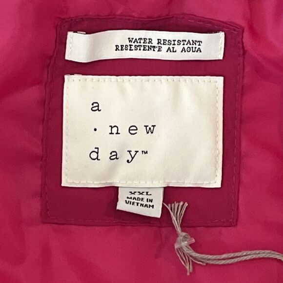NWT A New Day Ladies Quilted Short Insulated Pink Coat Jacket w/Hood Size XXL - Picture 7 of 11